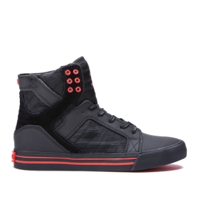 Tenis Altos Supra SKYTOP Hombre Negras/Negras/Rojas (MX-79678)